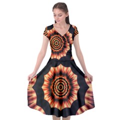 Digital Art Art Artwork Abstract Cap Sleeve Wrap Front Dress