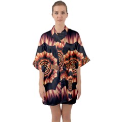 Digital Art Art Artwork Abstract Half Sleeve Satin Kimono 