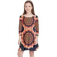 Digital Art Art Artwork Abstract Kids  Quarter Sleeve Skater Dress