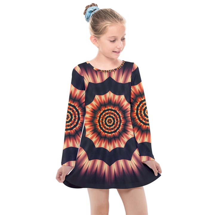 Digital Art Art Artwork Abstract Kids  Long Sleeve Dress