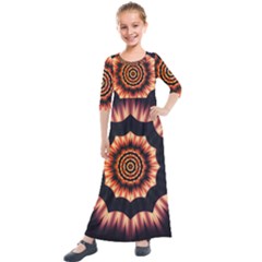 Digital Art Art Artwork Abstract Kids  Quarter Sleeve Maxi Dress