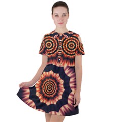 Digital Art Art Artwork Abstract Short Sleeve Shoulder Cut Out Dress  by Jancukart