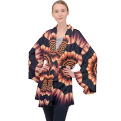 Digital Art Art Artwork Abstract Long Sleeve Velvet Kimono 