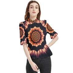 Digital Art Art Artwork Abstract Frill Neck Blouse