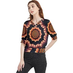 Digital Art Art Artwork Abstract Quarter Sleeve Blouse