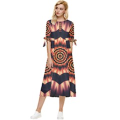 Digital Art Art Artwork Abstract Bow Sleeve Chiffon Midi Dress by Jancukart