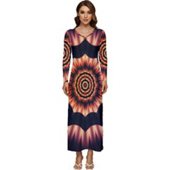 Digital Art Art Artwork Abstract Long Sleeve Velour Longline Maxi Dress by Jancukart