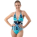 Space Ship Sci Fi Fantasy Science Halter Cut-Out One Piece Swimsuit View1