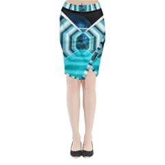 Space Ship Sci Fi Fantasy Science Midi Wrap Pencil Skirt