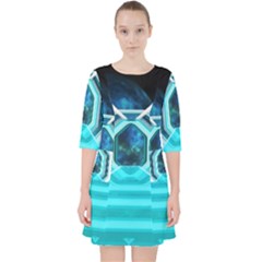 Space Ship Sci Fi Fantasy Science Quarter Sleeve Pocket Dress by Jancukart