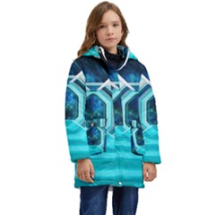 Space Ship Sci Fi Fantasy Science Kid s Hooded Longline Puffer Jacket by Jancukart