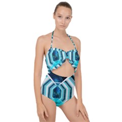 Space Ship Sci Fi Fantasy Science Scallop Top Cut Out Swimsuit