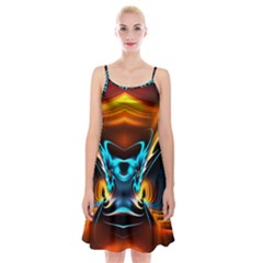 Duck-crazy-duck-abstract Spaghetti Strap Velvet Dress