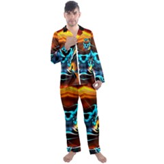 Duck-crazy-duck-abstract Men s Long Sleeve Satin Pajamas Set by Jancukart