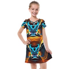 Duck-crazy-duck-abstract Kids  Cross Web Dress