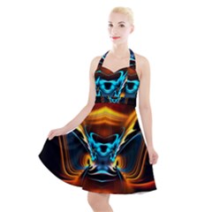 Duck-crazy-duck-abstract Halter Party Swing Dress  by Jancukart