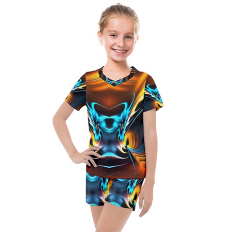 Duck-crazy-duck-abstract Kids  Mesh Tee And Shorts Set by Jancukart