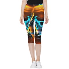 Duck-crazy-duck-abstract Inside Out Lightweight Velour Capri Leggings  by Jancukart