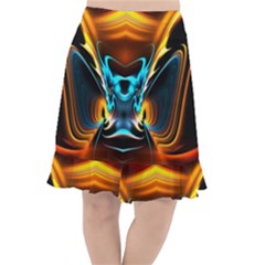 Duck-crazy-duck-abstract Fishtail Chiffon Skirt