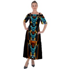 Duck-crazy-duck-abstract Shoulder Straps Boho Maxi Dress 