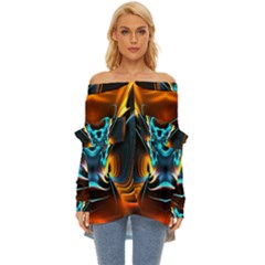 Duck-crazy-duck-abstract Off Shoulder Chiffon Pocket Shirt by Jancukart