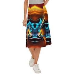 Duck-crazy-duck-abstract Midi Panel Skirt