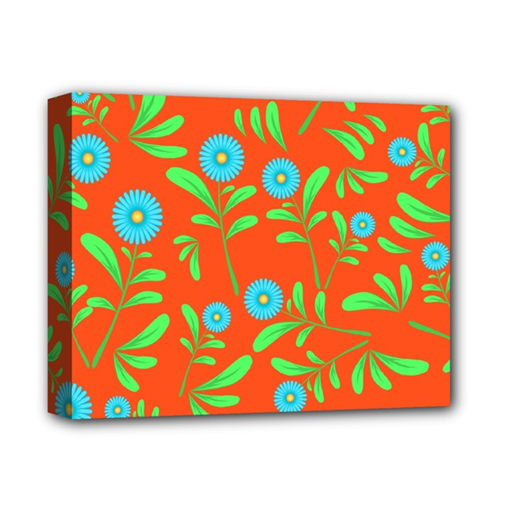 Background-texture-seamless-flowers Deluxe Canvas 14  x 11  (Stretched)