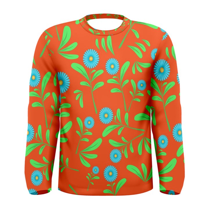 Background-texture-seamless-flowers Men s Long Sleeve Tee