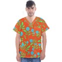 Background-texture-seamless-flowers Men s V-Neck Scrub Top View1