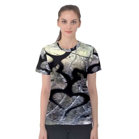 Black Love Browning Deer Camo Women s Sport Mesh Tee by Jancukart