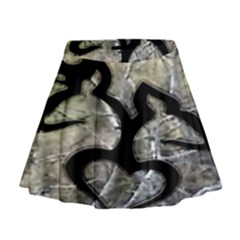 Black Love Browning Deer Camo Mini Flare Skirt by Jancukart