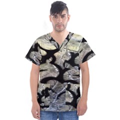 Black Love Browning Deer Camo Men s V-neck Scrub Top