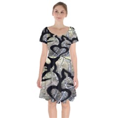 Black Love Browning Deer Camo Short Sleeve Bardot Dress