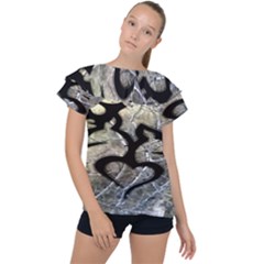 Black Love Browning Deer Camo Ruffle Collar Chiffon Blouse