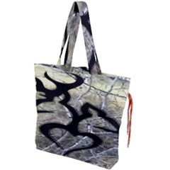 Black Love Browning Deer Camo Drawstring Tote Bag