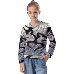 Black Love Browning Deer Camo Kids  Long Sleeve Tee With Frill 