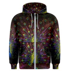 Beautiful Peacock Feather Men s Zipper Hoodie