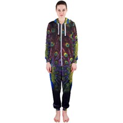 Beautiful Peacock Feather Hooded Jumpsuit (ladies)