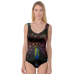 Beautiful Peacock Feather Princess Tank Leotard 