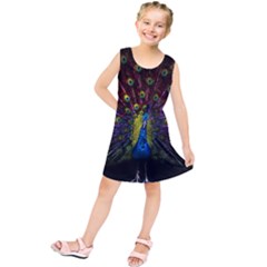 Beautiful Peacock Feather Kids  Tunic Dress