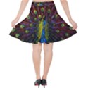 Beautiful Peacock Feather Velvet High Waist Skirt View2