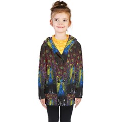 Beautiful Peacock Feather Kids  Double Breasted Button Coat by Jancukart