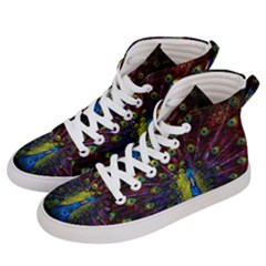 Beautiful Peacock Feather Men s Hi-top Skate Sneakers by Jancukart