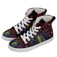 Beautiful Peacock Feather Women s Hi-top Skate Sneakers by Jancukart