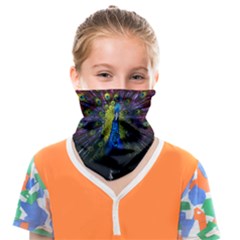 Beautiful Peacock Feather Face Covering Bandana (kids)