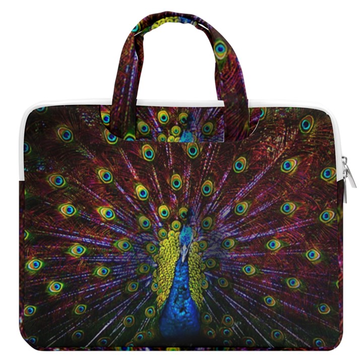 Beautiful Peacock Feather MacBook Pro 16  Double Pocket Laptop Bag 