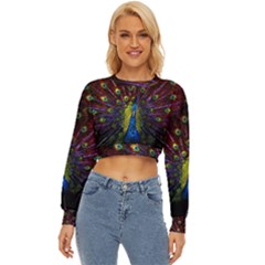 Beautiful Peacock Feather Lightweight Long Sleeve Sweatshirt