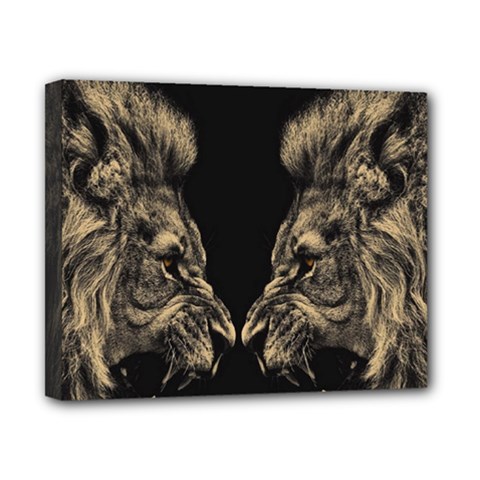 Animalsangry Male Lions Conflict Canvas 10  X 8  (stretched) by Jancukart