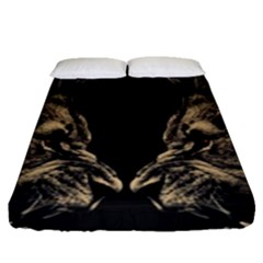 Animalsangry Male Lions Conflict Fitted Sheet (queen Size)