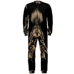 Animalsangry Male Lions Conflict Onepiece Jumpsuit (men) by Jancukart